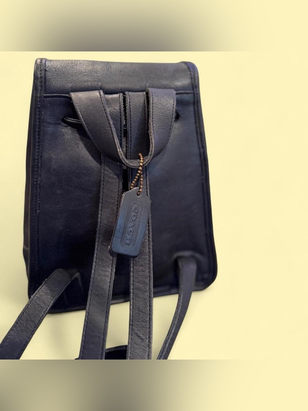 Vintage COACH 9960 Daypack Navy Leather Drawstring Mini Backpack Y2K - Picture 3 of 7